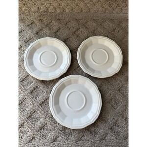 Vintage Homer Laughlin Colonial White‎ Saucers Set Of 3